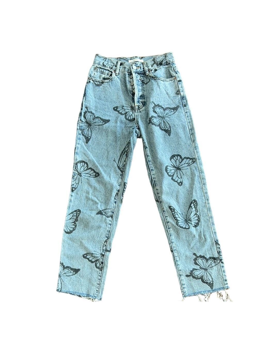 PACSun: Butterfly Print Jeans: Waist Size 23